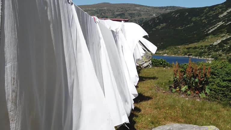 Rural clothesline with washing