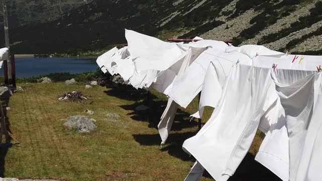 Clean washing drying in the wind
