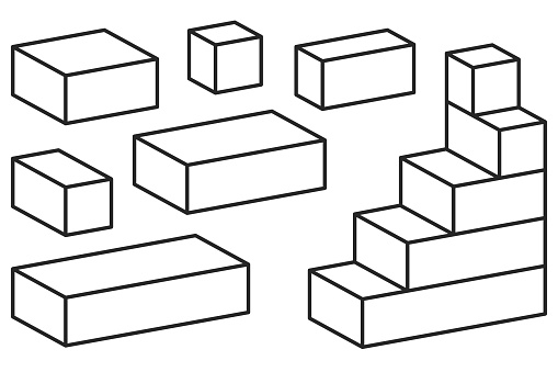 Blocks Set Outline Vector Stock Illustration - Download Image Now ...