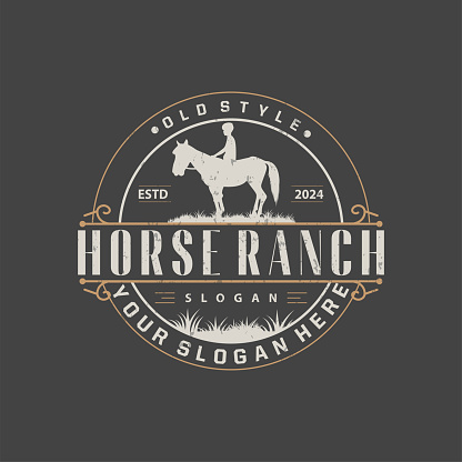 Horse symbol simple illustration horse ranch template western country cowboy retro vintage silhouette design