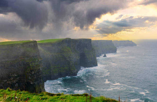istock Moher cliffs and atlantic ocean in Ireland - landscape 2092618223