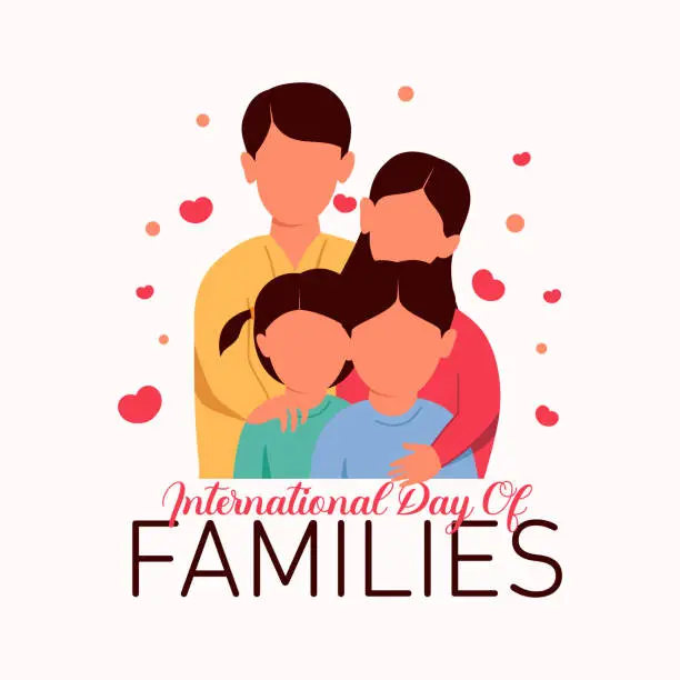 Vector illustration of International Day of Families colorful vector template design background