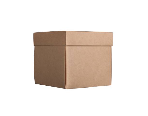 istock Cardboard, kraft beige box solated on white background 2092623006
