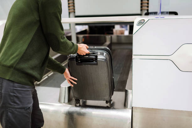istock Luggage at check in counter 2092627377