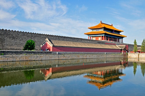 Shenwu gatetower of Forbidden City at dusk