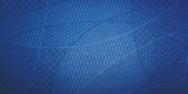 istock Blue background of Japanese paper 2092677415