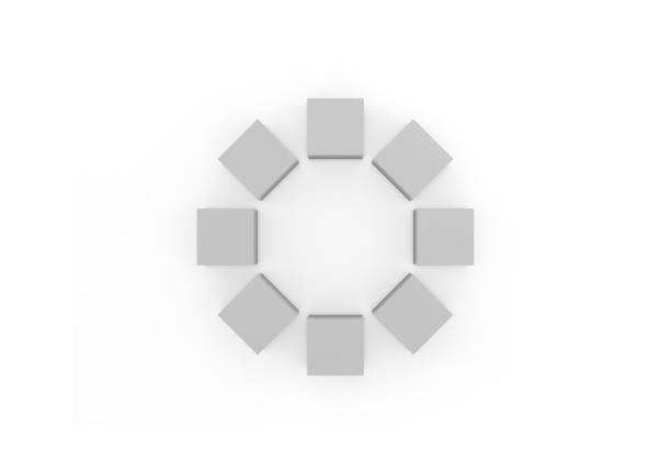 Abstract blocks background in gray colors with vanishing point