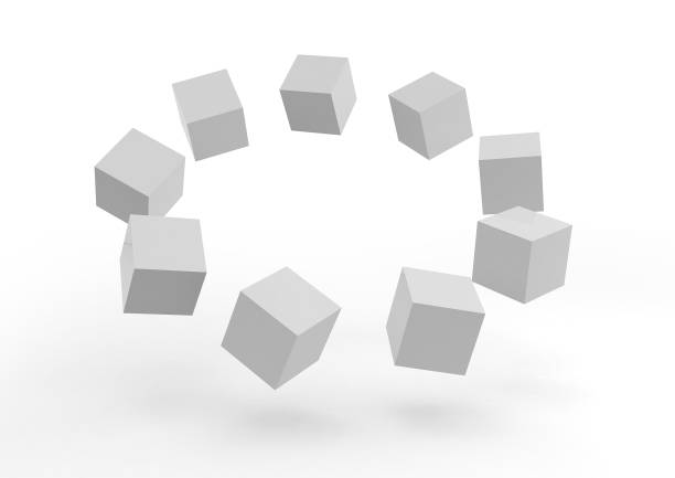 istock 3D illustration of many blank cubes in perspective on a white background 2092682593