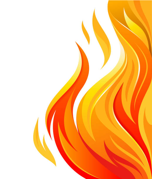 ilustrații de stoc cu șablon de incendiu - flacără