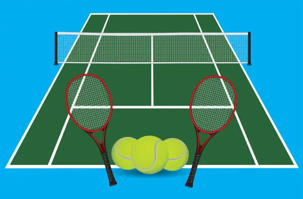 Vector illustration of tennis court