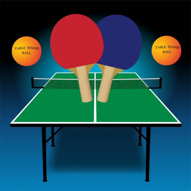 Vector illustration of table tennis set