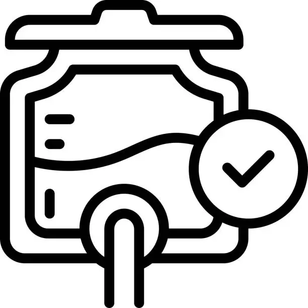 Vector illustration of Engine Oil Inspection Icon. Transmission Fluid Icon