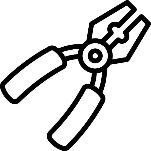Vector illustration of Plier Icon. Hand Tool Usage