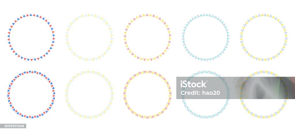 Circular Frameset With Handdrawn Triangular Pattern Triangular ...