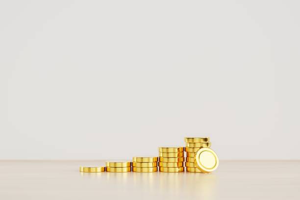 istock 3D rendering with stacking gold coin, Financial about saving concept, signifies financial abundance and successful investments. 2092938385