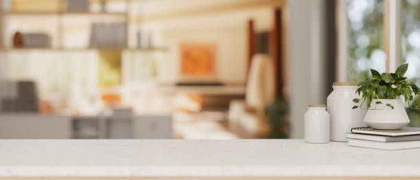 istock A space for displaying products on a white table with a blurred background of a modern home office. 2092939416