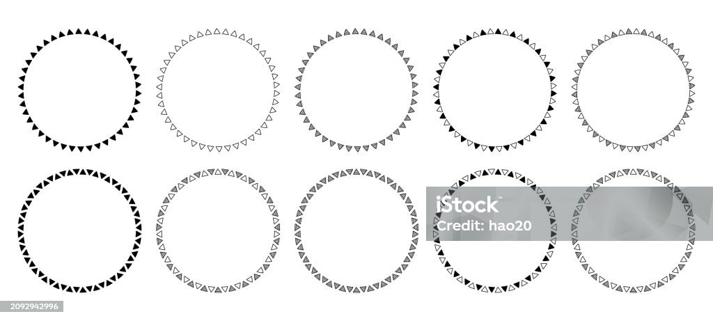 Circular Frameset With Handdrawn Triangular Pattern Triangular ...
