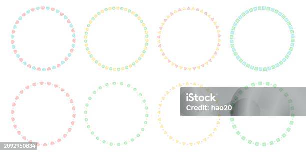 Pattern Around Frame Set Of Handdrawn Circular Frames Simple Pattern Spring Color Scheme ...