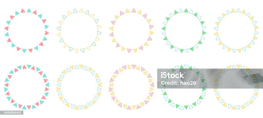 Circular Frameset With Handdrawn Triangular Pattern Triangular ...