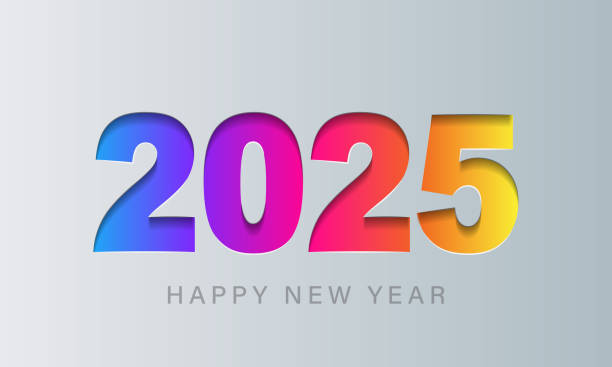 istock Happy new year 2025. Vector background. Brochure or calendar cover design template. 2092954555