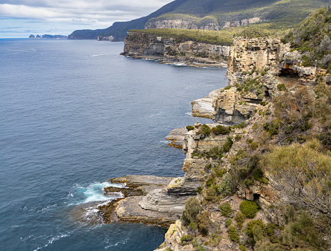 View of se cliffs and rigged coastline