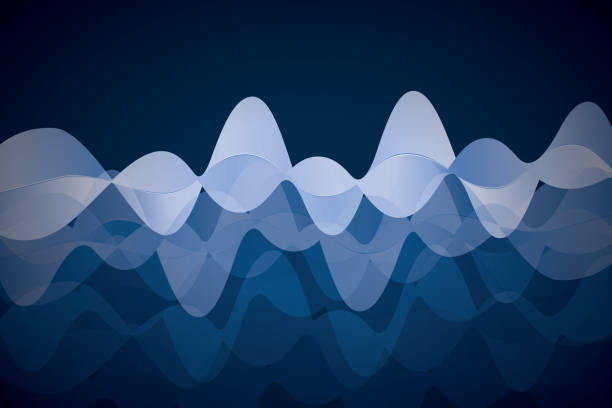 istock Blue curves and the waves of the sea range from soft to dark vector background 2093002316