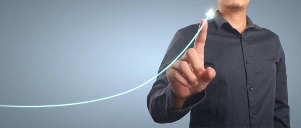 istock Businessman plan graph growth and increase of chart positive indicators 2093033864
