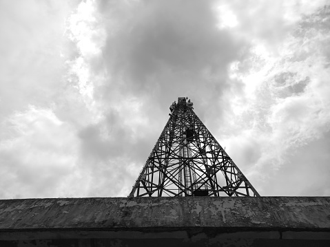 telecommunications tower in vintage style