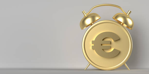 tempo di vittorie per l'euro. - making money gold euro symbol time foto e immagini stock