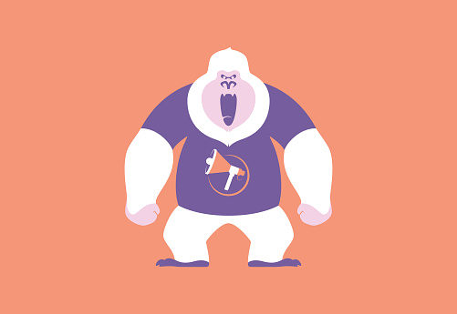 vector illustration of angry yeti roaring