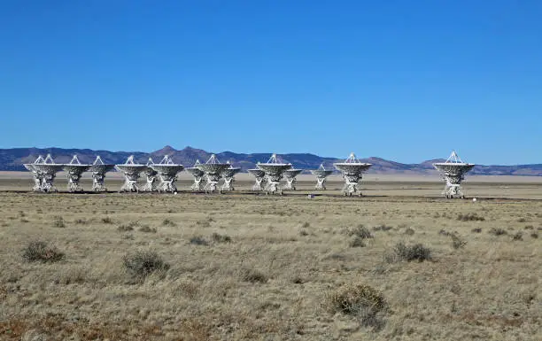 Photo of Antennas pointing upwards - Very large Array