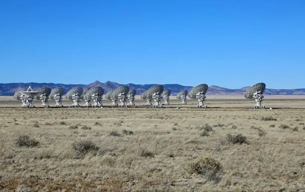 Photo of Antennas pointing west - Very large Array