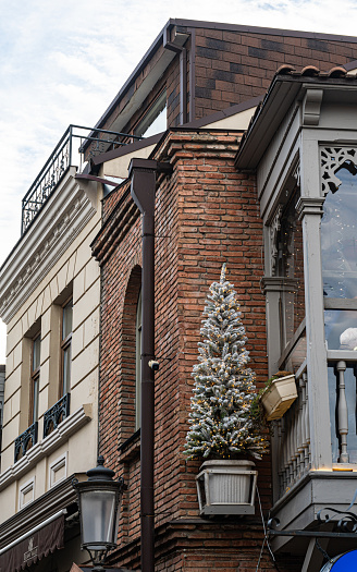 Christmas illumination and decor of the streets of Old Tbilisi, capital city of Georgia