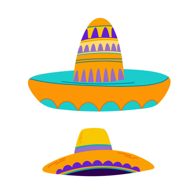 istock Cartoon Mexican sombrero. Mexican hat fiesta party 2093167693