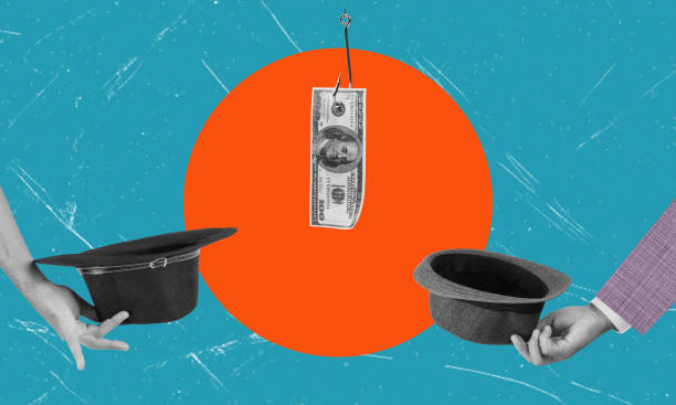 istock Art collage, donation, hands with donation hat on blue background with money and copy space. 2093169251