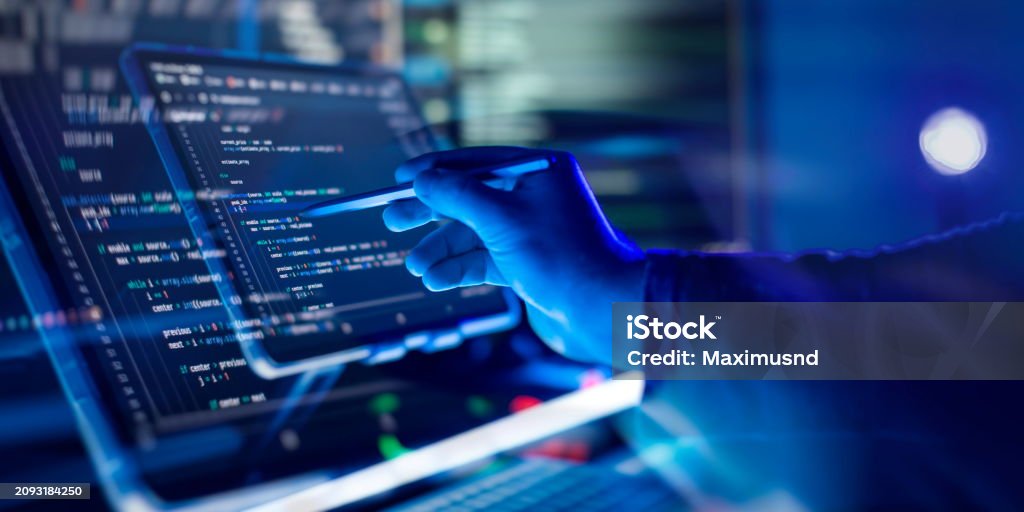 Working Atmosphere Of A Programmer At Home Background Programming Code ...