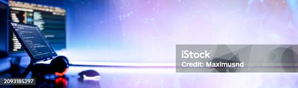 Professional Development Programmer Working Background Coding ...