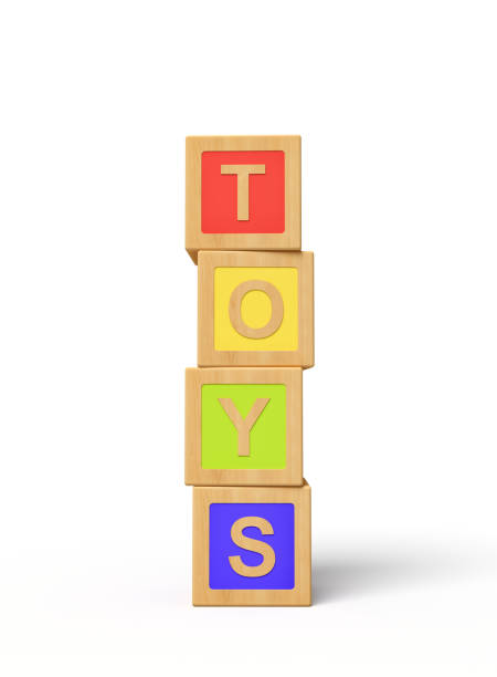 3d rendering of alphabet toy blocks. Digital art. Children playtime. Toys and games.