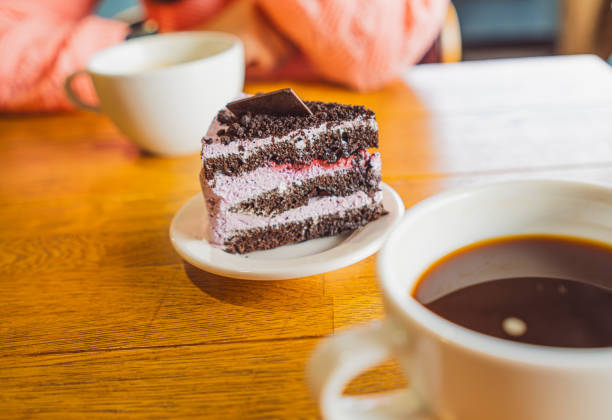 A Slice of Cake on a White Plate.