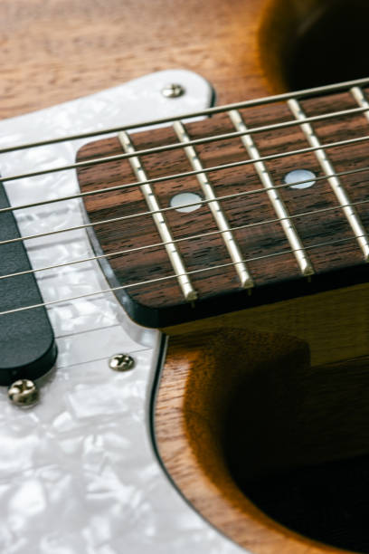 Close up of an electric guitar