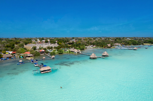 View of seven colors lagoon in Bacalar