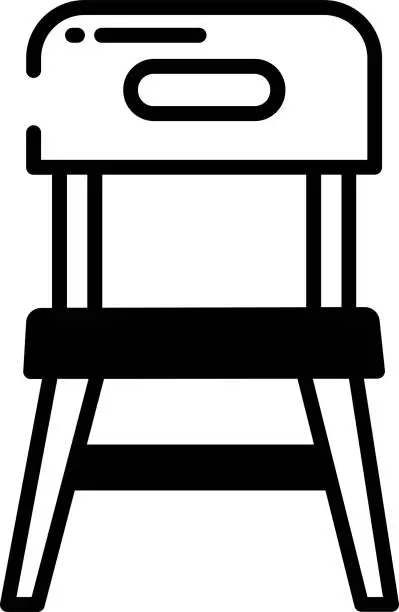 Vector illustration of Camping Chair glyph and line vector illustration