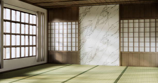 istock Empty  Livingroom japanese deisgn with tatami mat floor. 2093242202