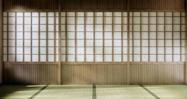 istock Empty  Livingroom japanese deisgn with tatami mat floor. 3D rendering 2093242213