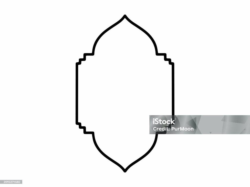 Islamic Line Graphics Ilustración de Islamic Frame Line Art Background Hand Drawn Islamic ...