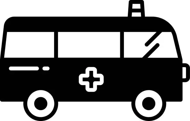 Vector illustration of Ambulance glyph and line vector illustration