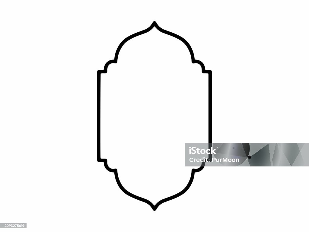 Islamic Line Graphics Ilustración de Islamic Frame Line Art Background Hand Drawn Islamic ...