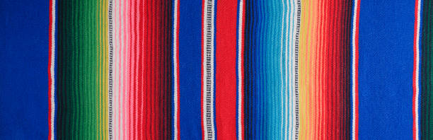 istock Cinco de Mayo background. Serape, colorful blanket with stripes. Banner. 2093318745