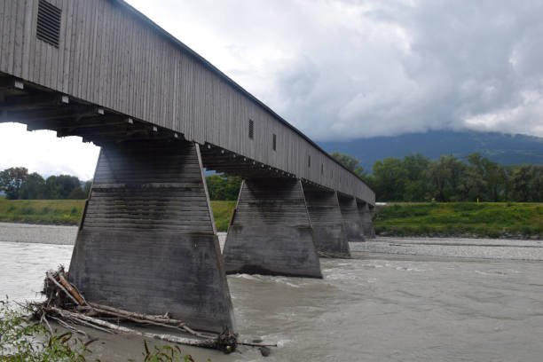 istock Old Rhine Bridge Vaduz–Sevelen bridge over Reno river 2093326357