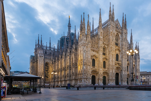 Milan, Italy - 3-7-2024 Milan Cathedral is the largest church in the Italian Republic with streets either radiating from the Duomo or circling it, reveals that the Duomo occupies what is the centre